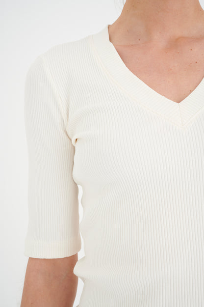 InWear Dagna V-Neck T-Shirt in Whisper White