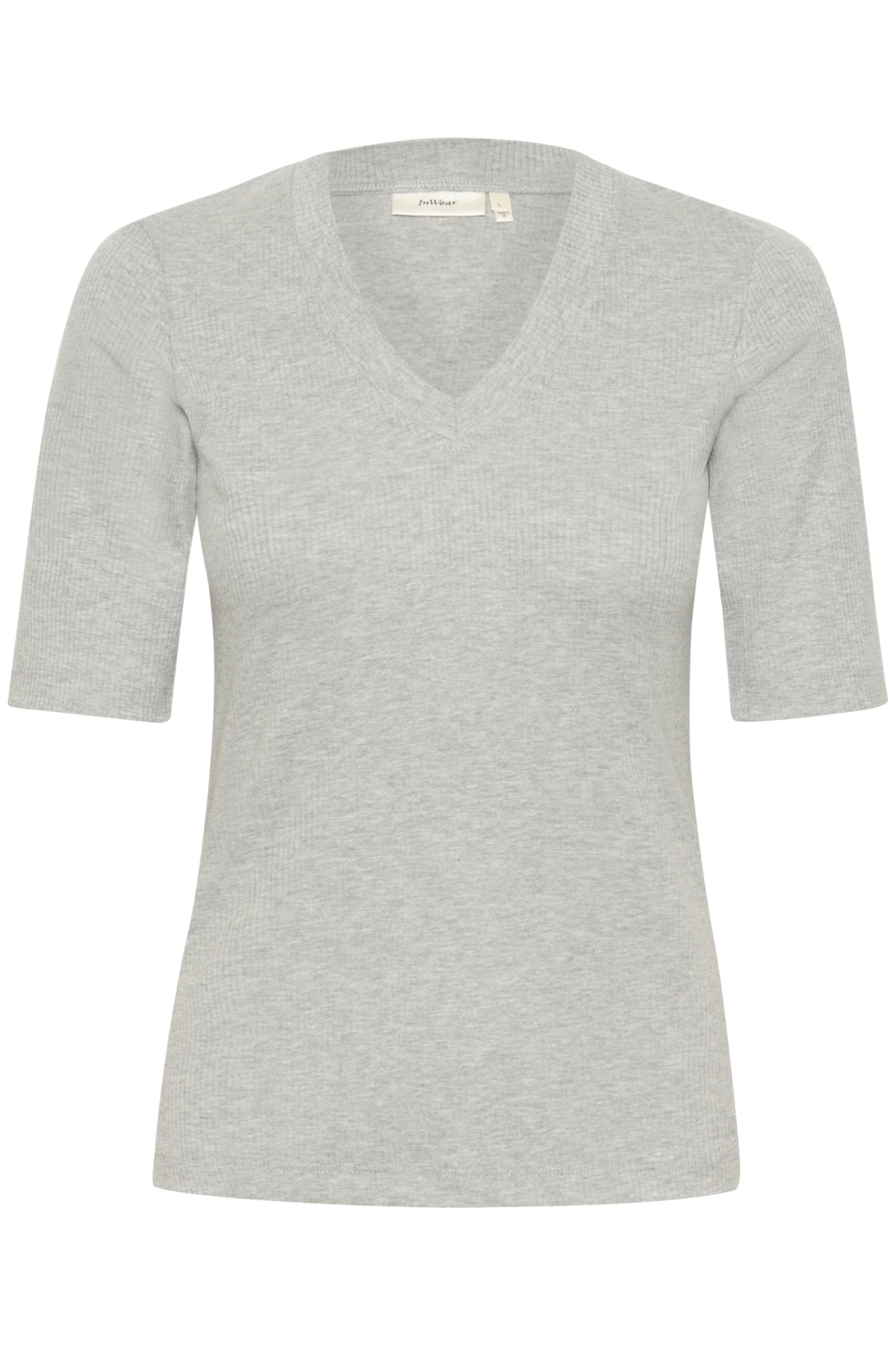 InWear Dagna V-Neck T-Shirt in Granite Melange