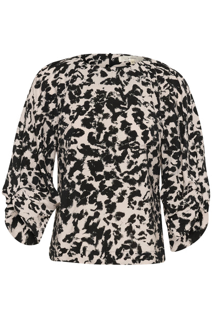 InWear Faye IW Printed Trouser in Black Shadow