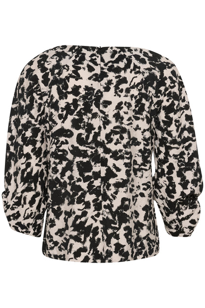 InWear Faye IW Printed Trouser in Black Shadow