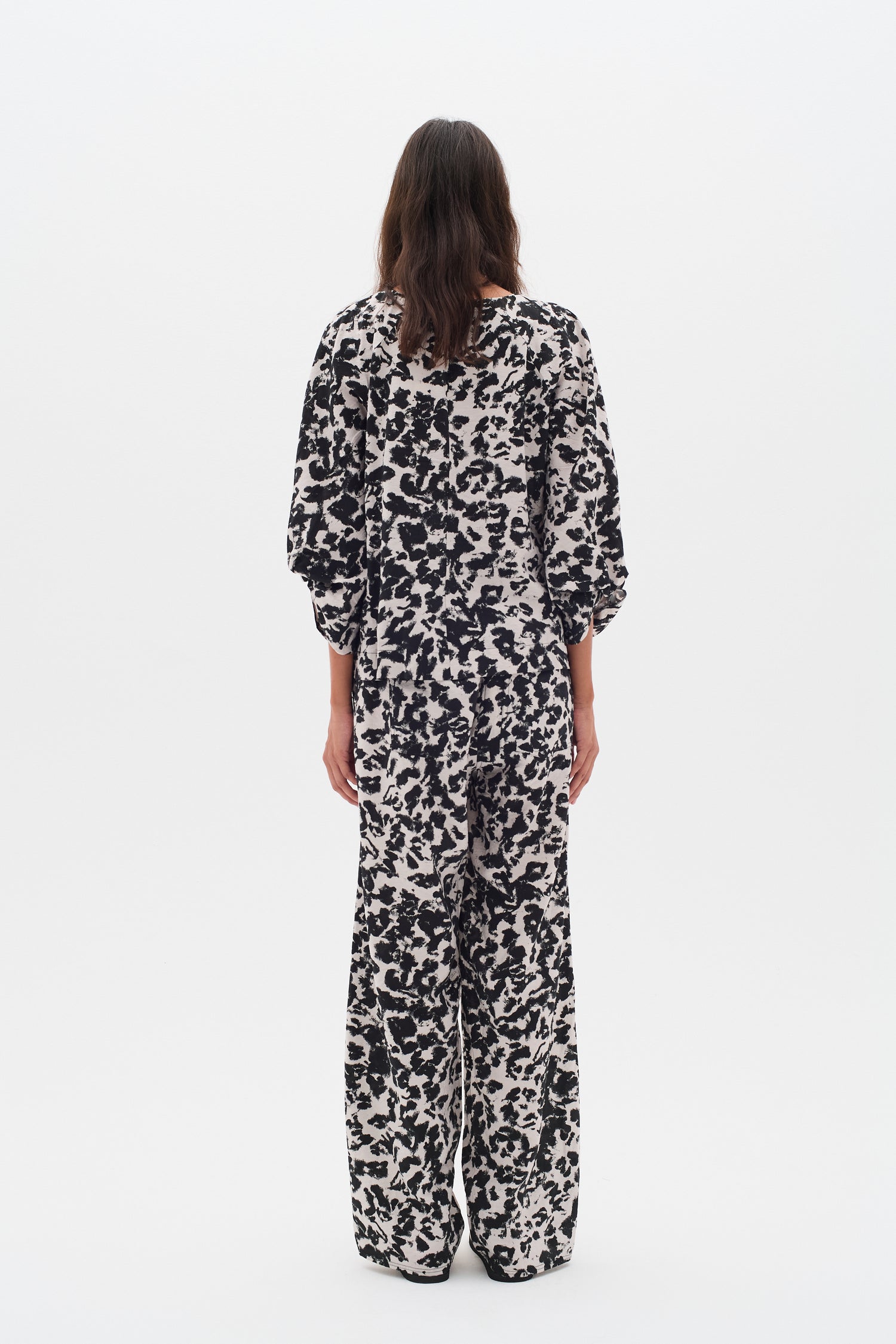 InWear Faye IW Printed Trouser in Black Shadow