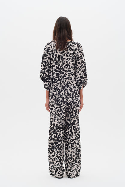 InWear Faye IW Printed Trouser in Black Shadow