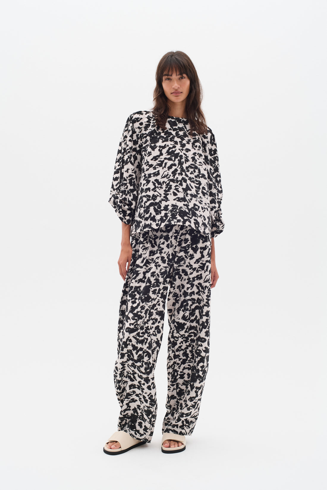 InWear Faye IW Printed Top in Black Shadow