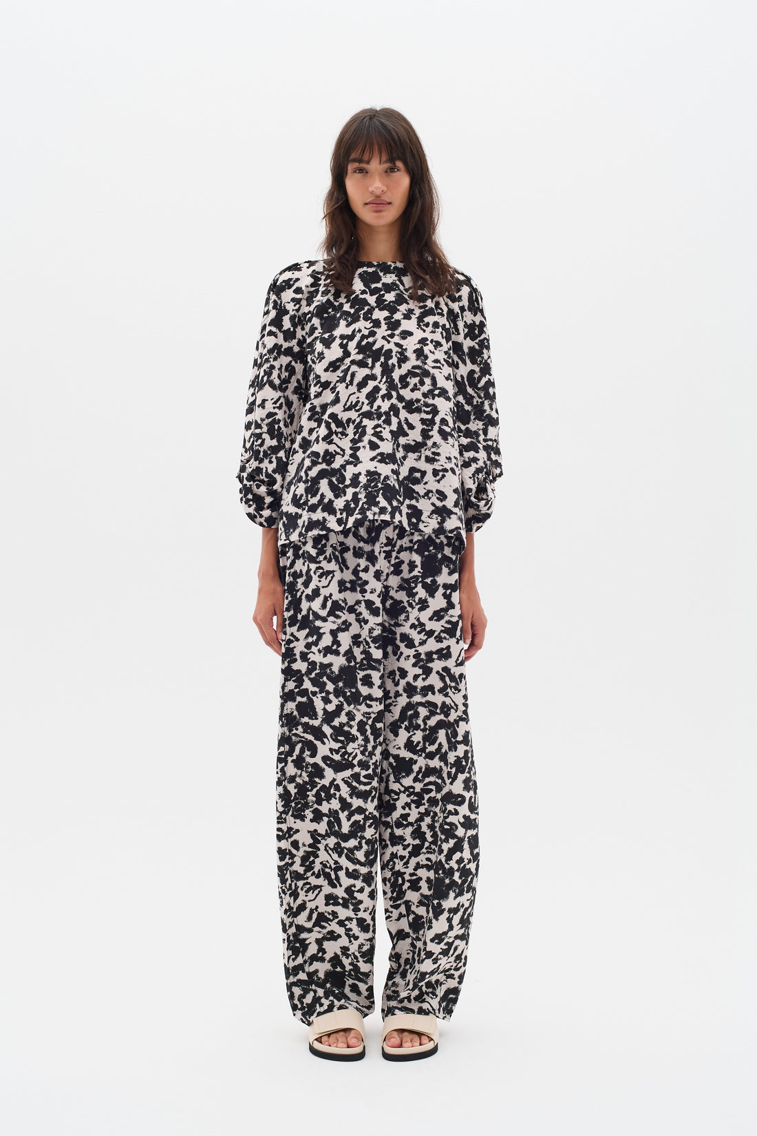 InWear Faye IW Printed Top in Black Shadow