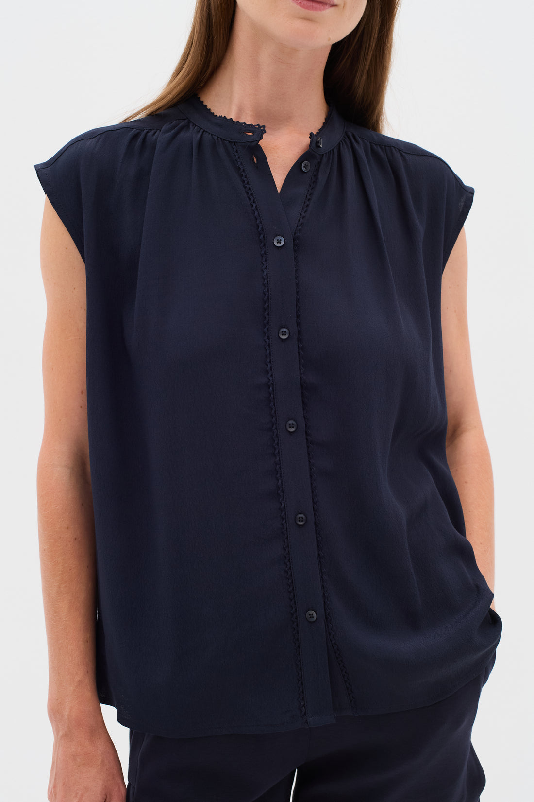 InWear Fallon Top in Marine Navy Blue