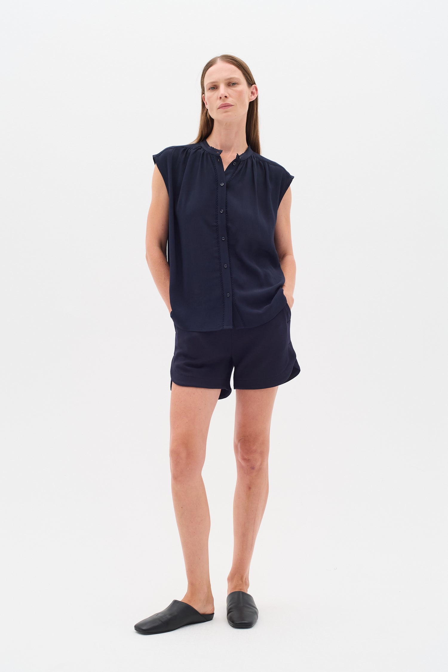 InWear Fallon Top in Marine Navy Blue