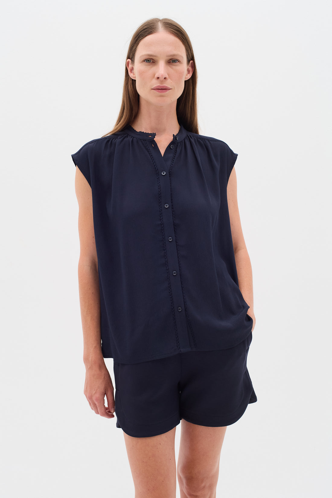 InWear Fallon Top in Marine Navy Blue