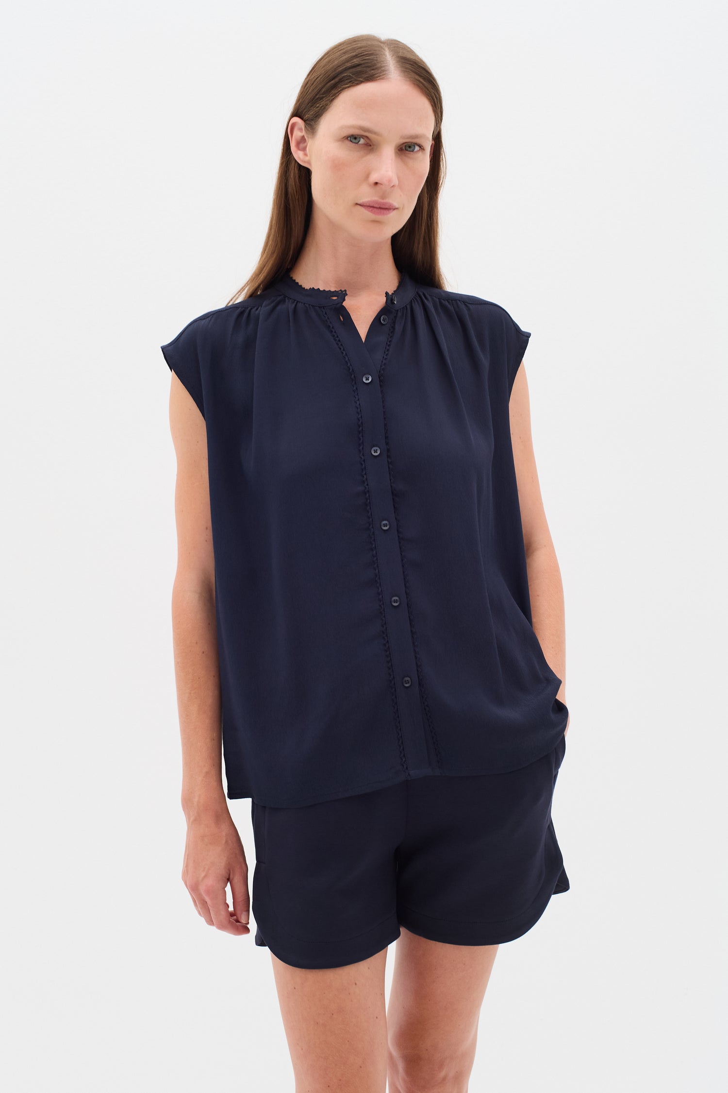 InWear Fallon Top in Marine Navy Blue