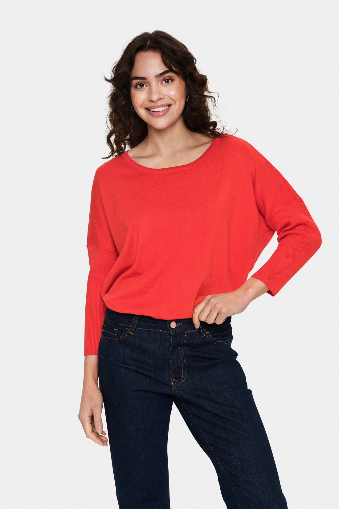 Saint Tropez Mila Pullover in Flame Red