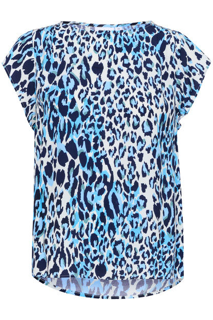 Saint Tropez Blanca Adele Top in Blue Animal