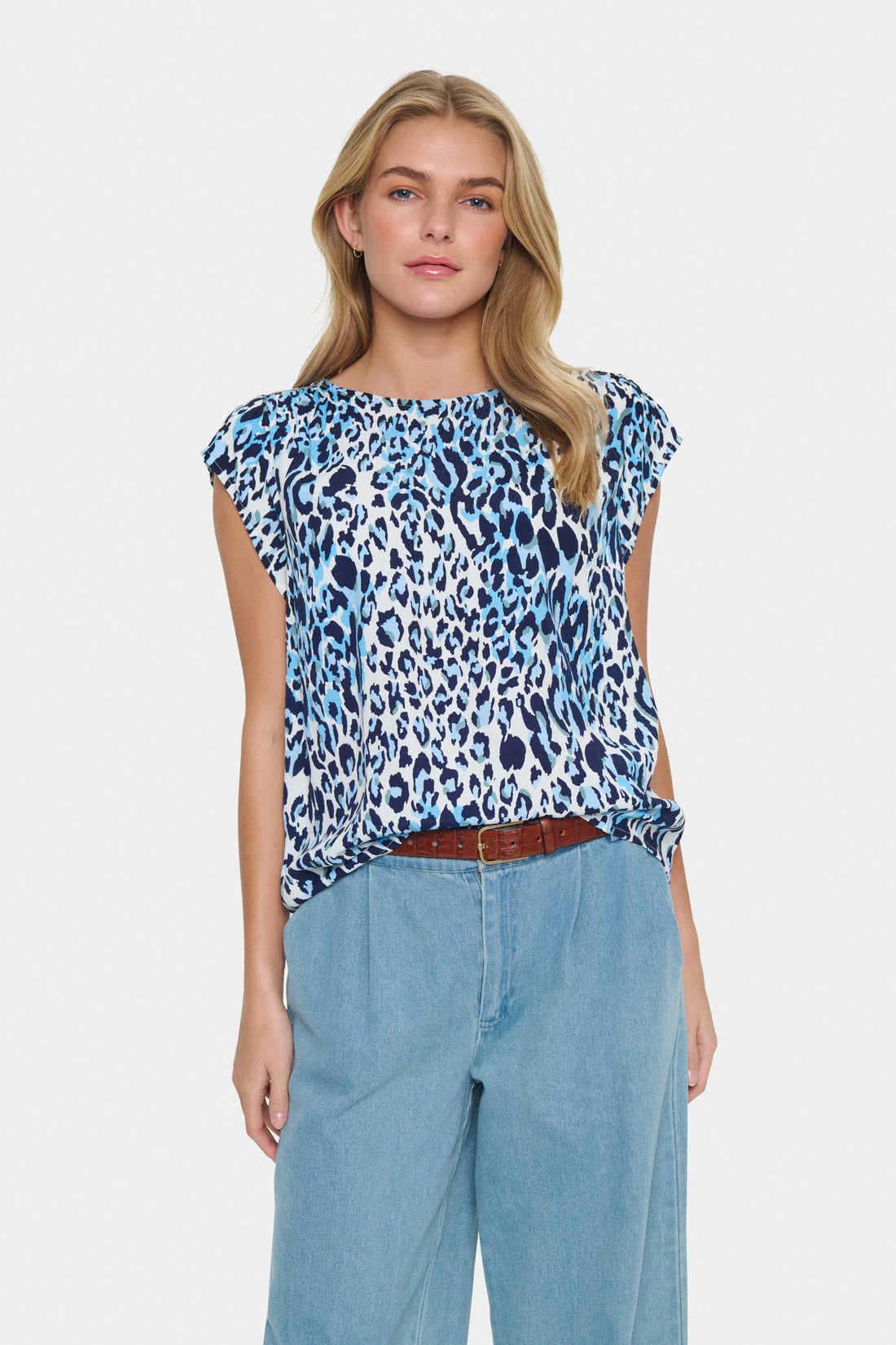 Saint Tropez Blanca Adele Top in Blue Animal