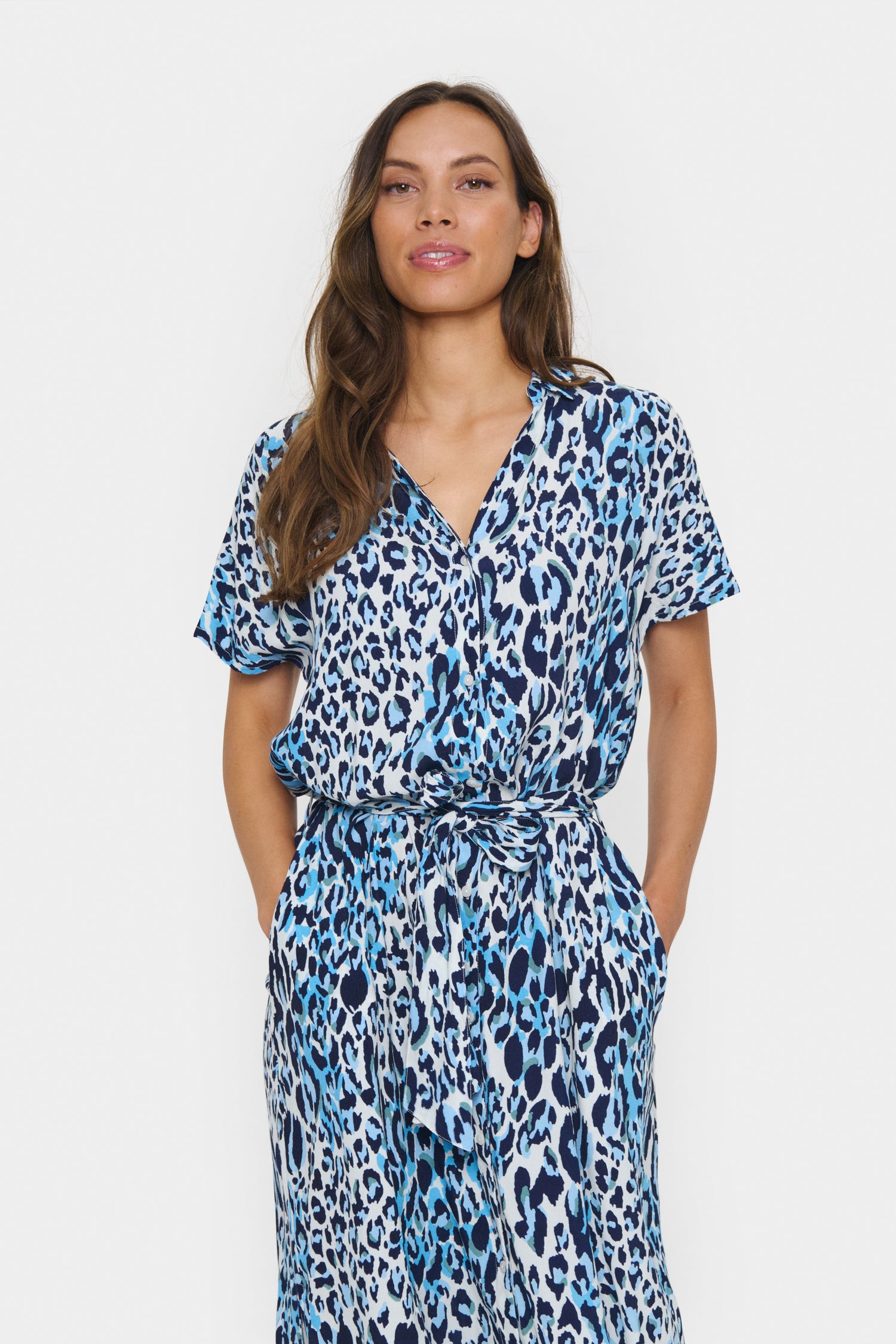Saint Tropez Blanca Dress in Blue Animal