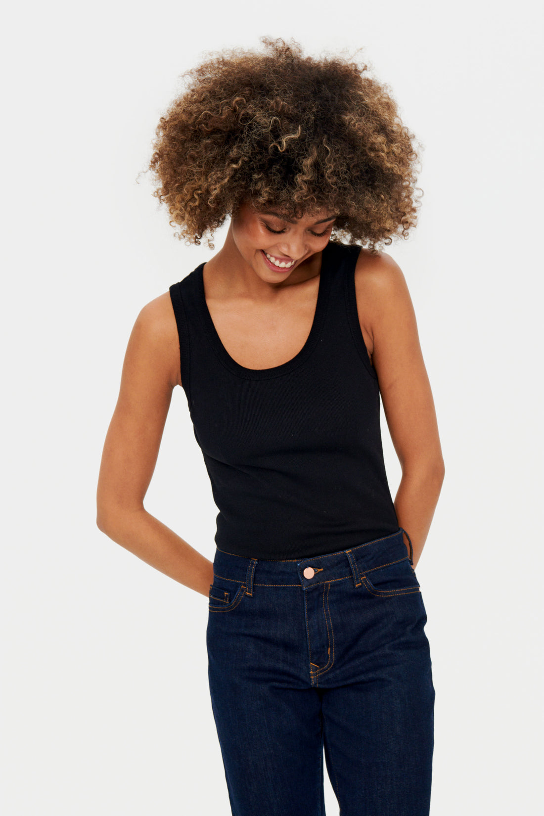 Saint Tropez Aster Tank Top in Black