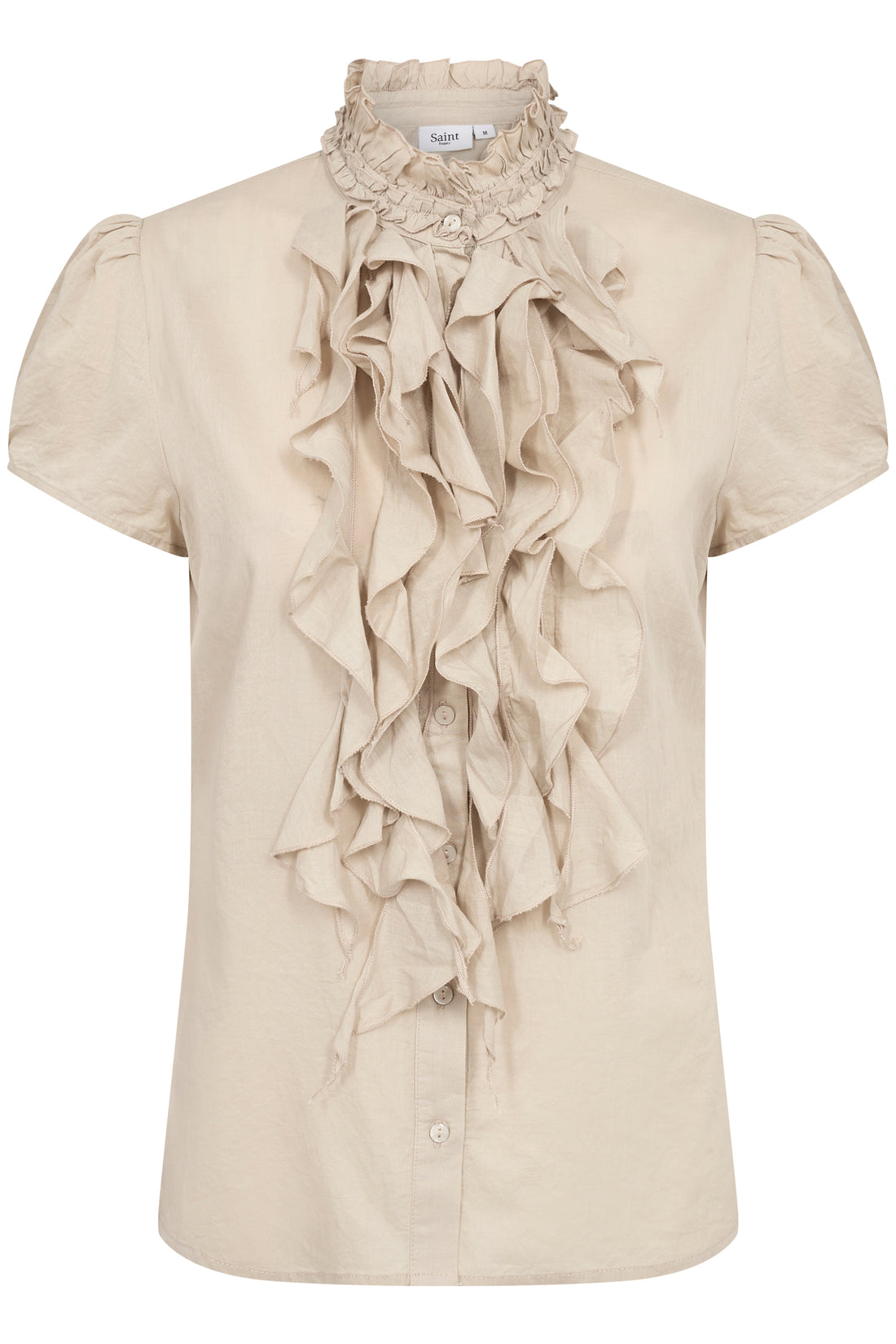 Saint Tropez Tilli Ruffle Shirt in Plaza Taupe