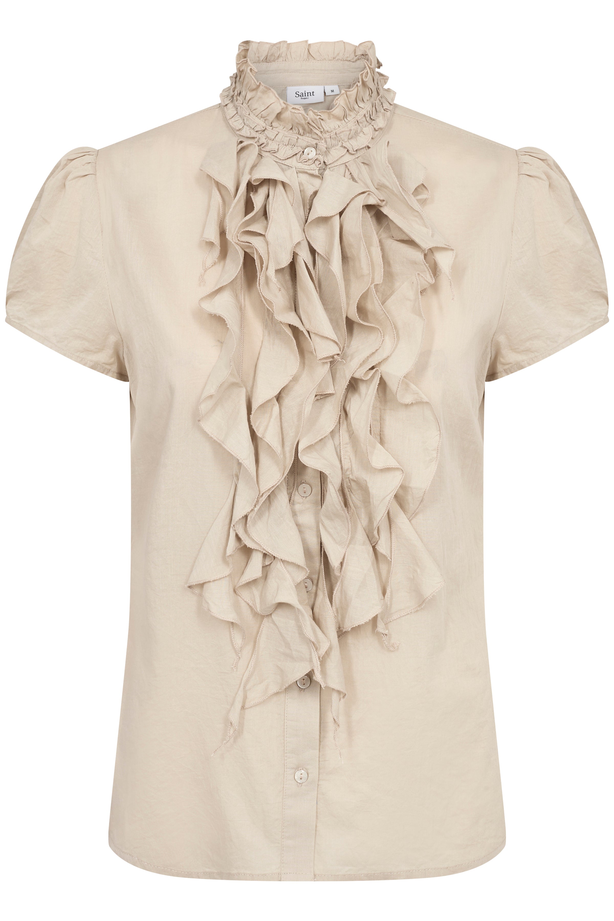 Saint Tropez Tilli Ruffle Shirt in Plaza Taupe