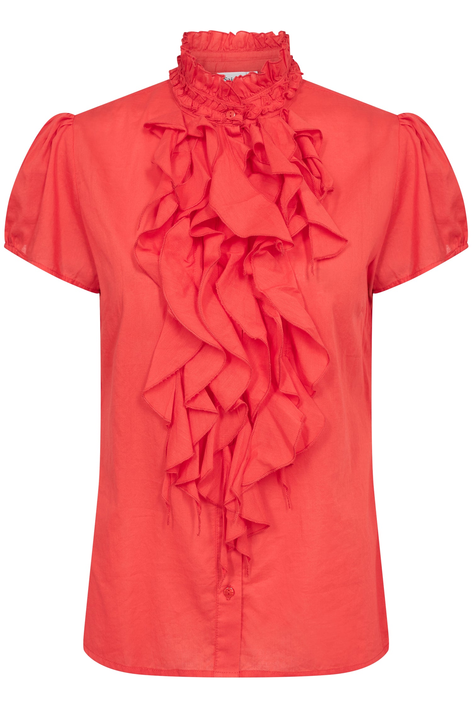 Saint Tropez Tilli Ruffle Shirt in Flame Scarlet