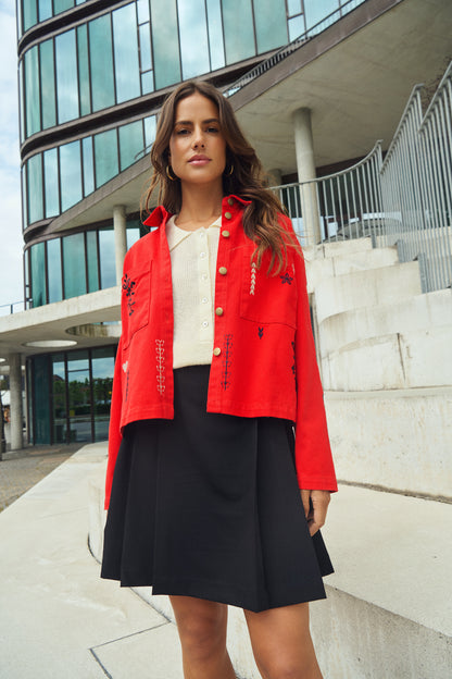 Saint Jean Jacket in Flame Scarlet