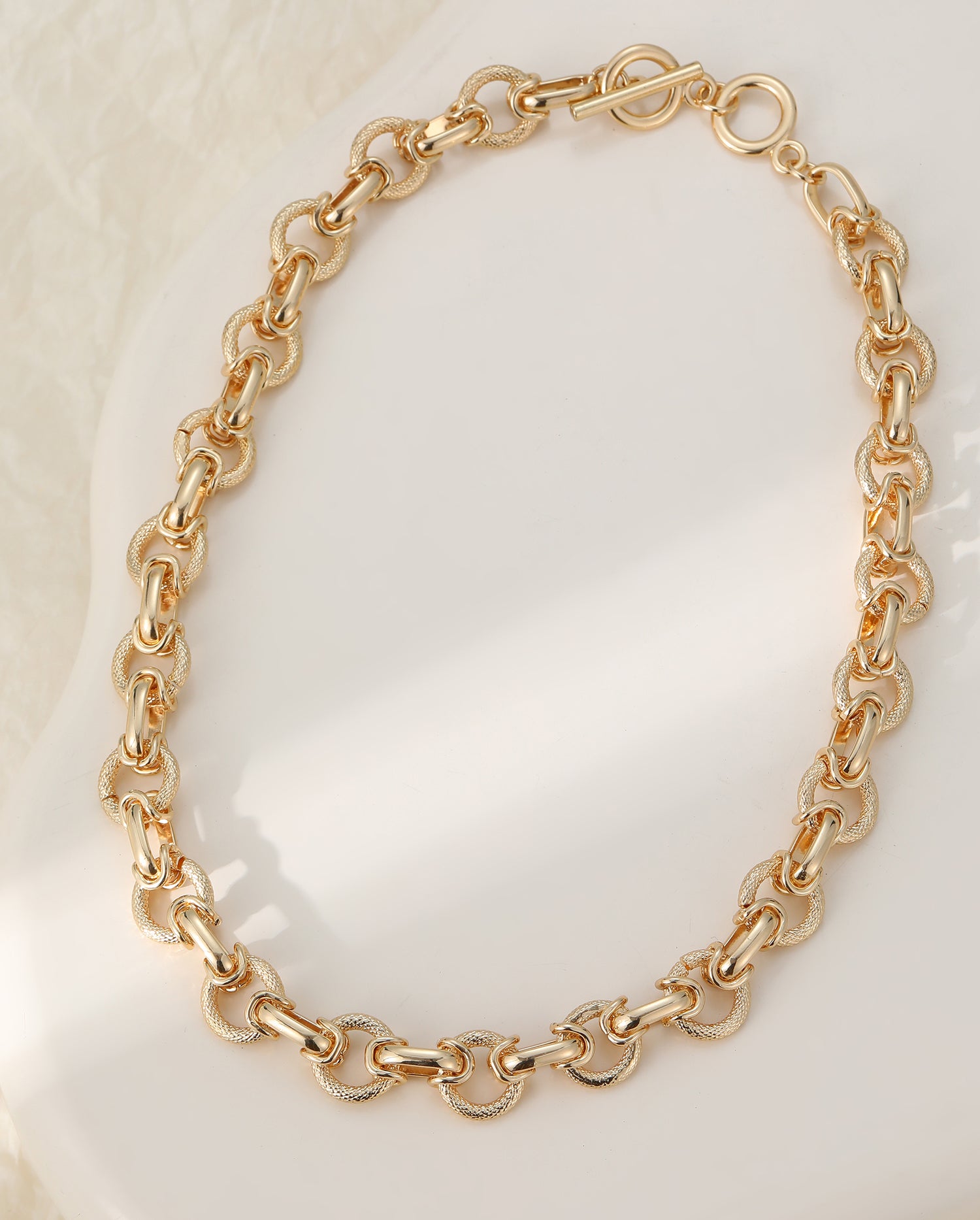 Elle T Bar/Tennis Gold Necklace