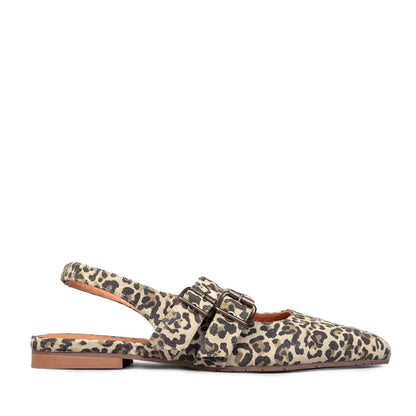 Esska Hope Slingback Flats in Leopard