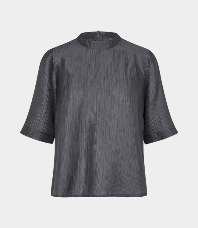 Mbym Plissa Samia Top in Turbulence Grey