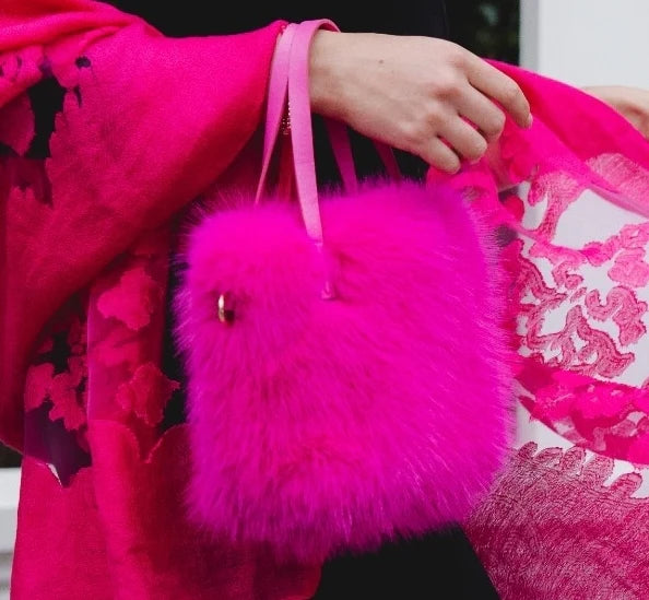 Misty Faux Fur Bag in Fuchsia