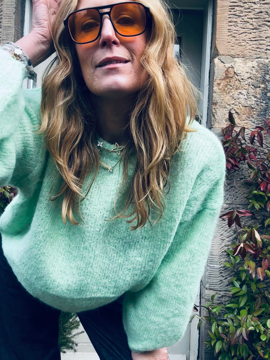 Brie Wide Sleeve Knit in Green