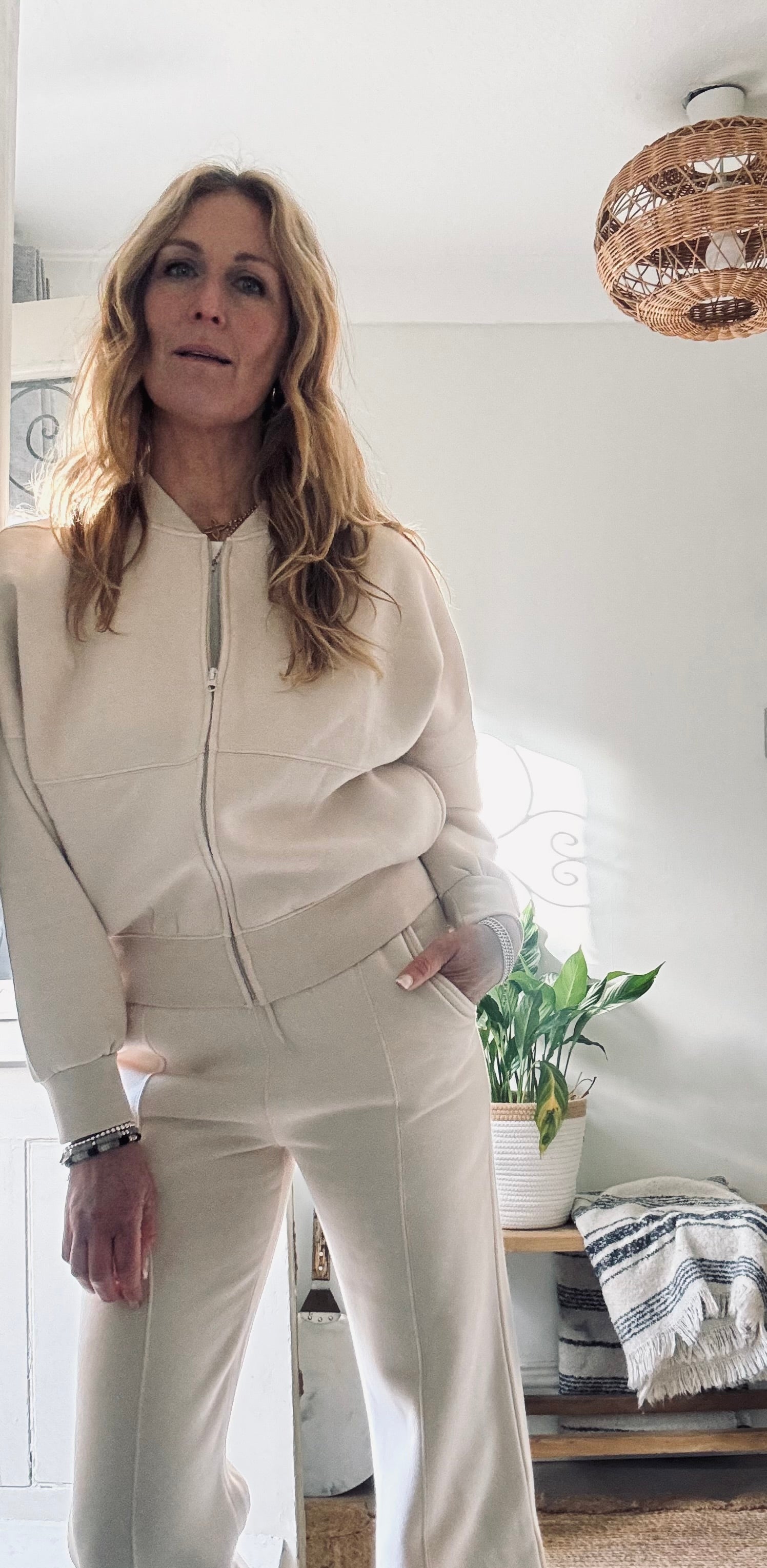 Pippa Cream Zip up Sweatshirt