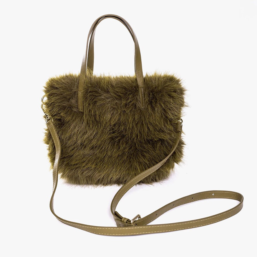 Misty Faux Fur Bag in Olive