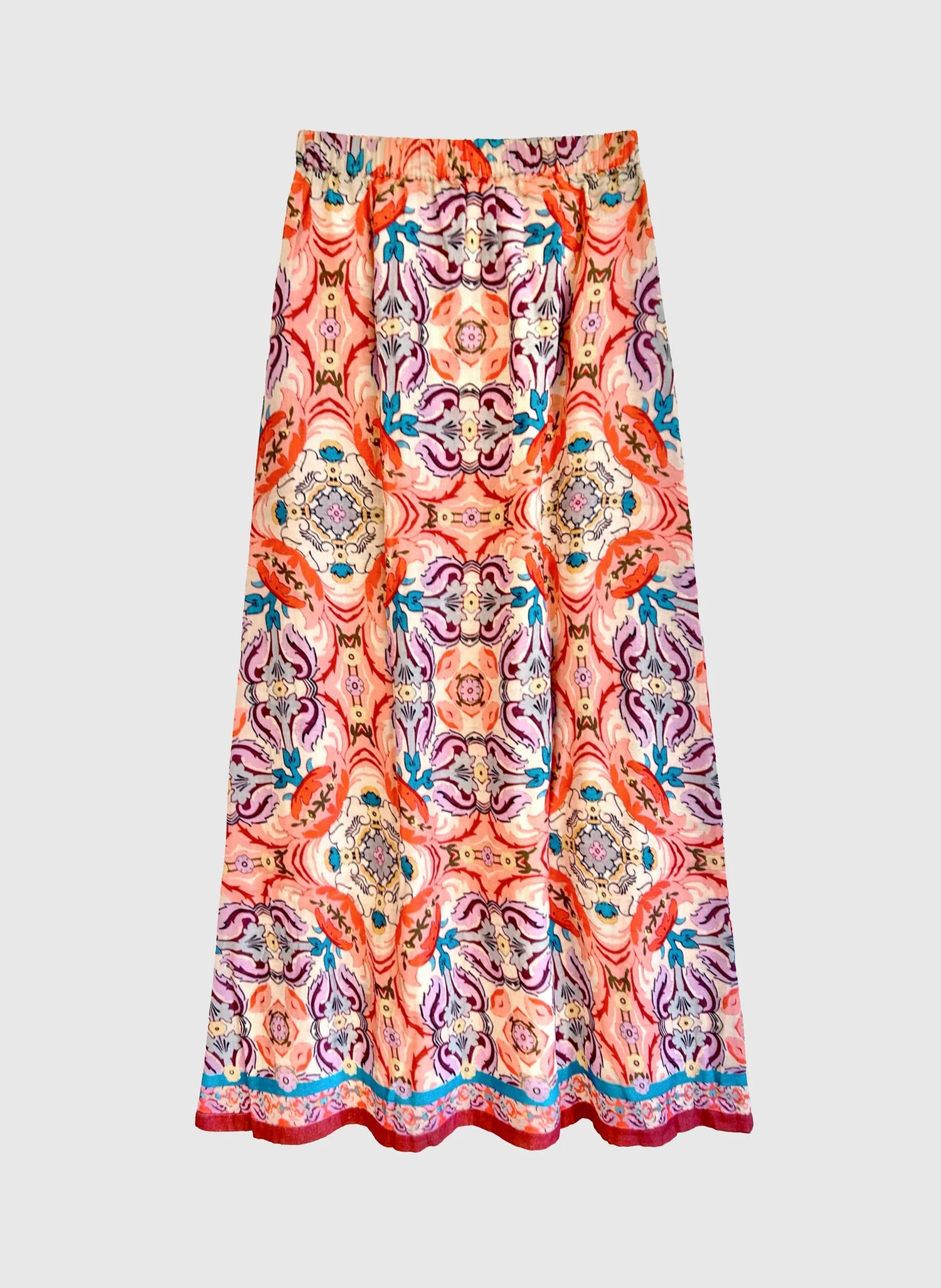 ANGE RITHANA LONG SKIRT, coral, folka style