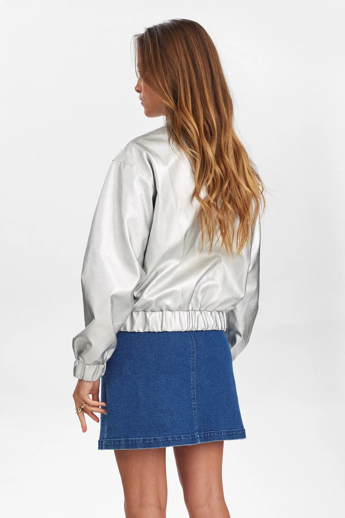 Numph Nuellanora Metallic Jacket in Silver