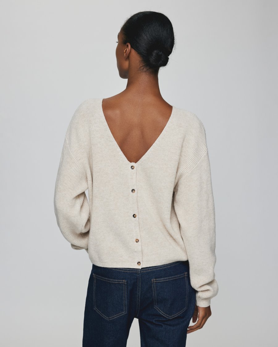 MSCH Klaka Reversible Cardigan in Oatmeal