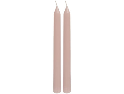Ribbed Candle in Faded Pink