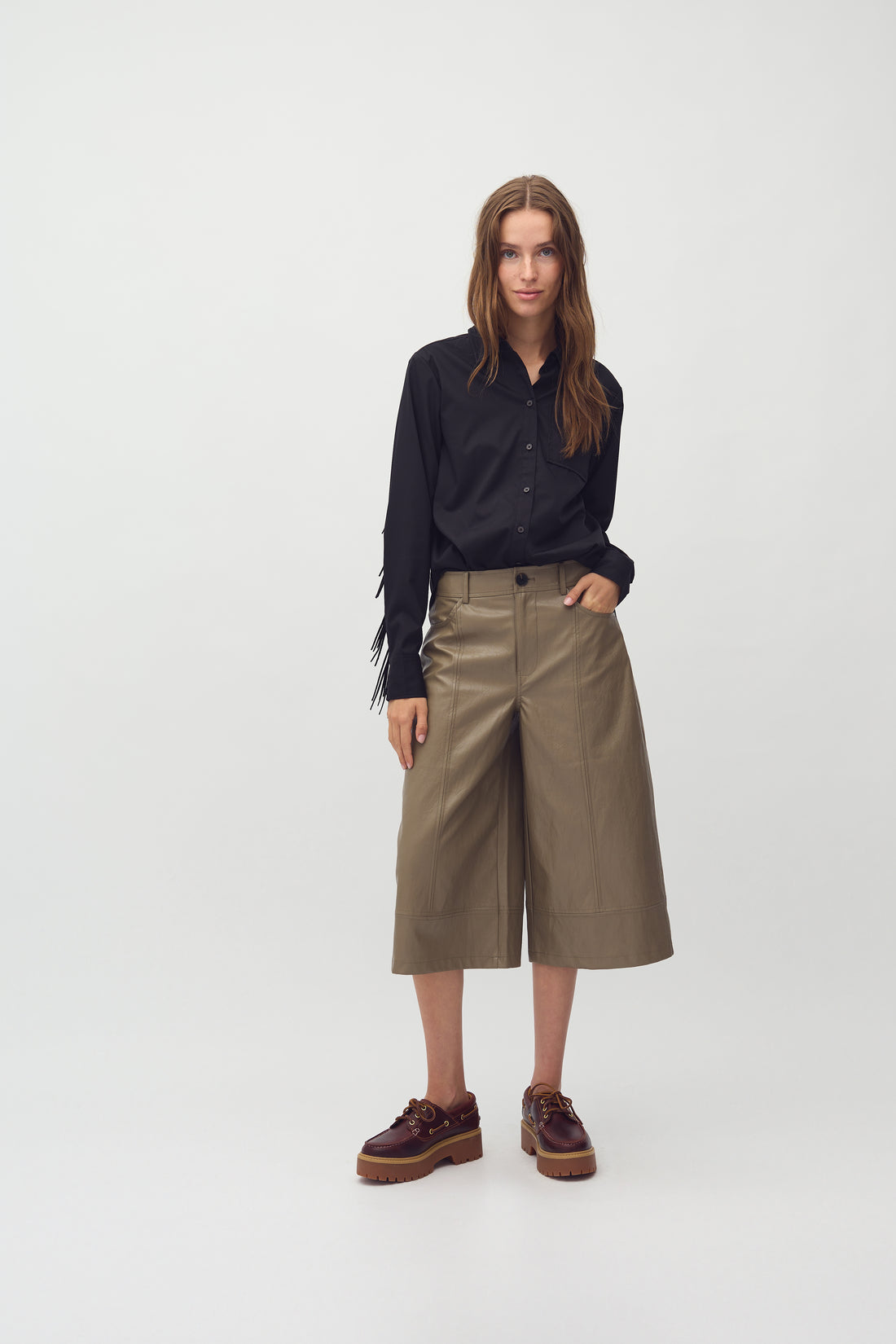 MbyM Crincle Trouser Culotte in Brindle Sand