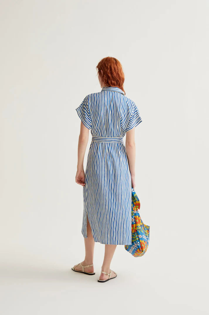 Lavagna Blue print midi dress