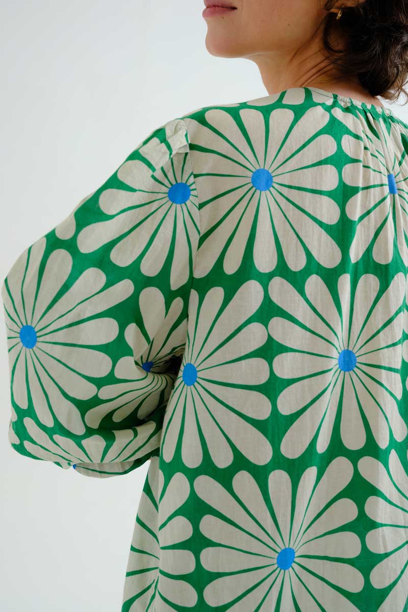 Olive Flower Green Blouse