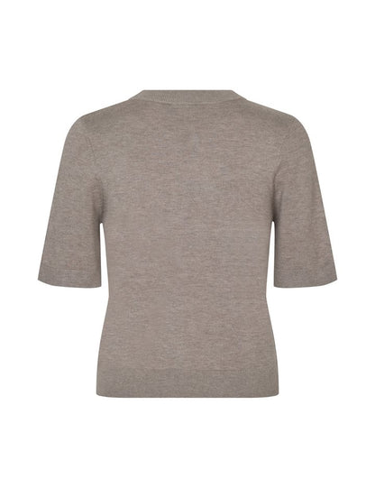 MbyM Carla Short Sleeved Jumper in Fossil