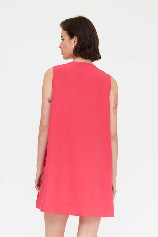 Fushia Dress with fun button detail