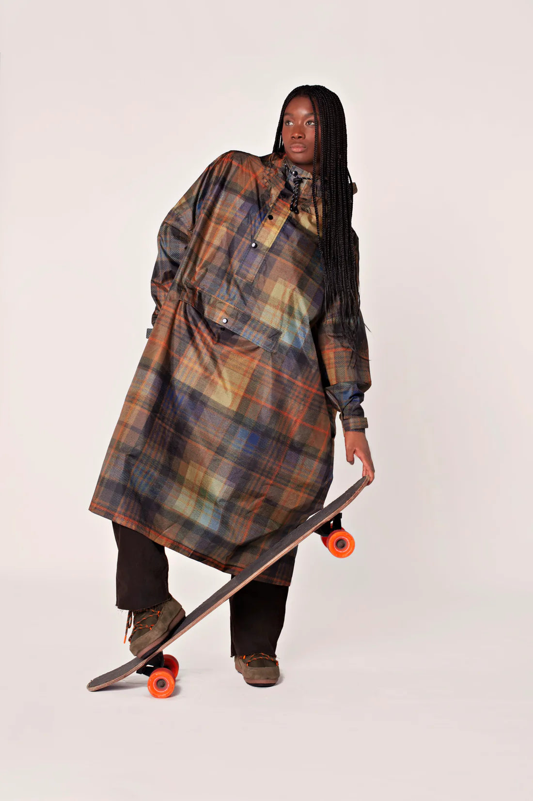 Rainkiss Tartan Poncho With Built In Pouch (ONE SIZE)