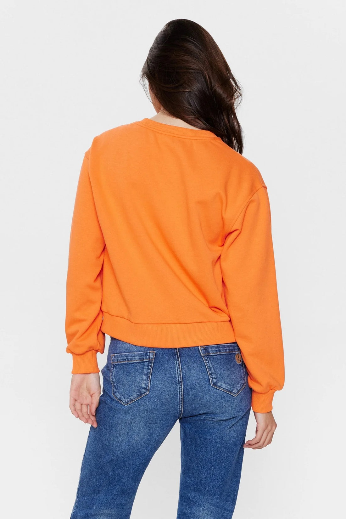 Nümph Numyra Round Neck Sweatshirt in Red Orange
