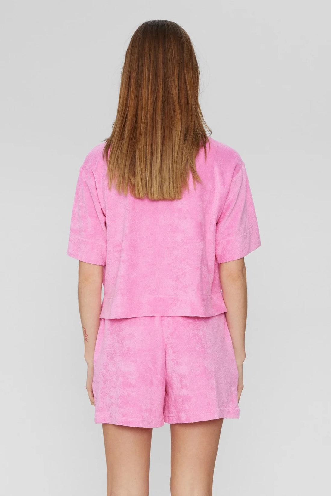 Nümph Nufrotte Button Up Shirt Top in Fuchsia Pink
