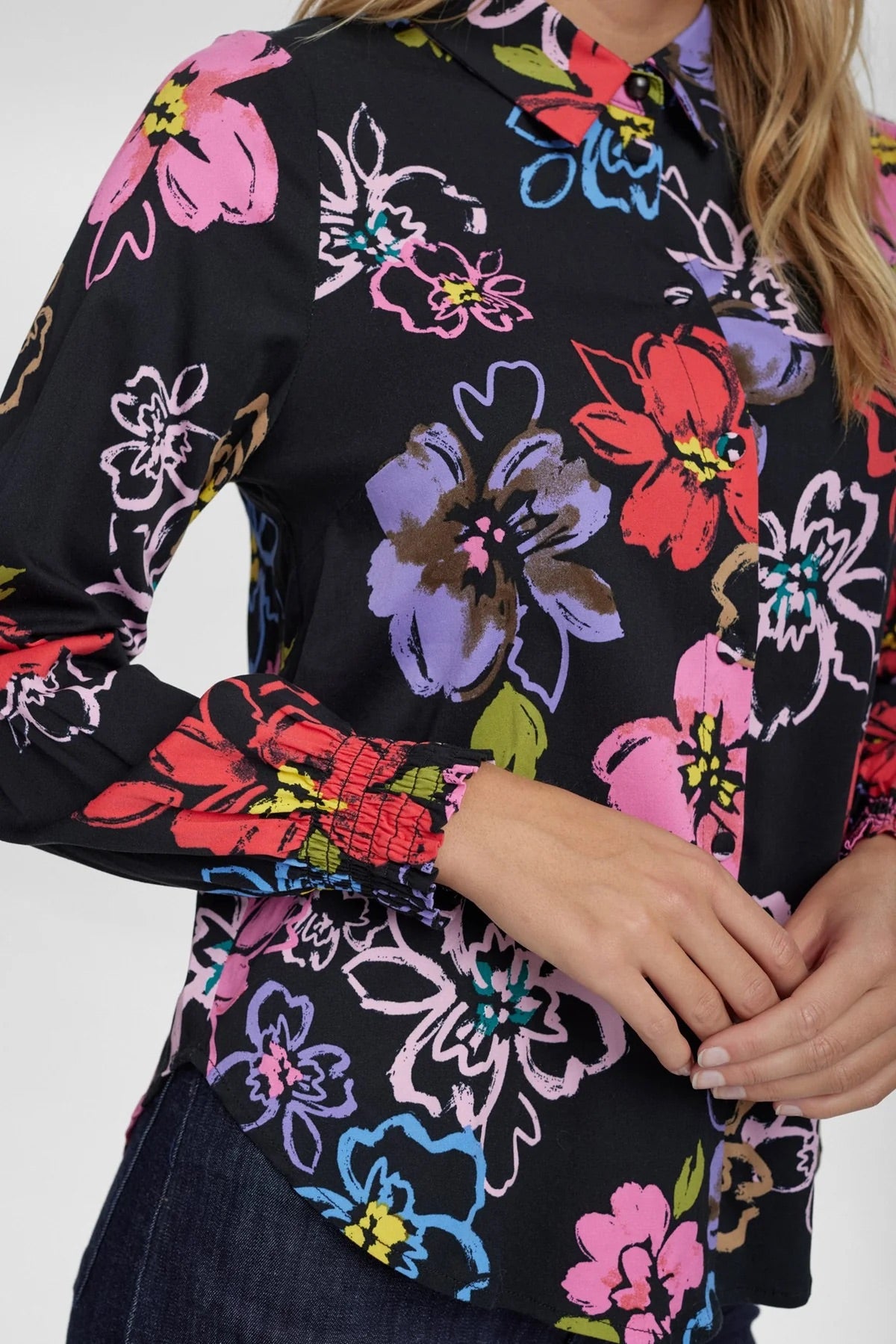 Numph Nuhallie Shirt in Caviar Print