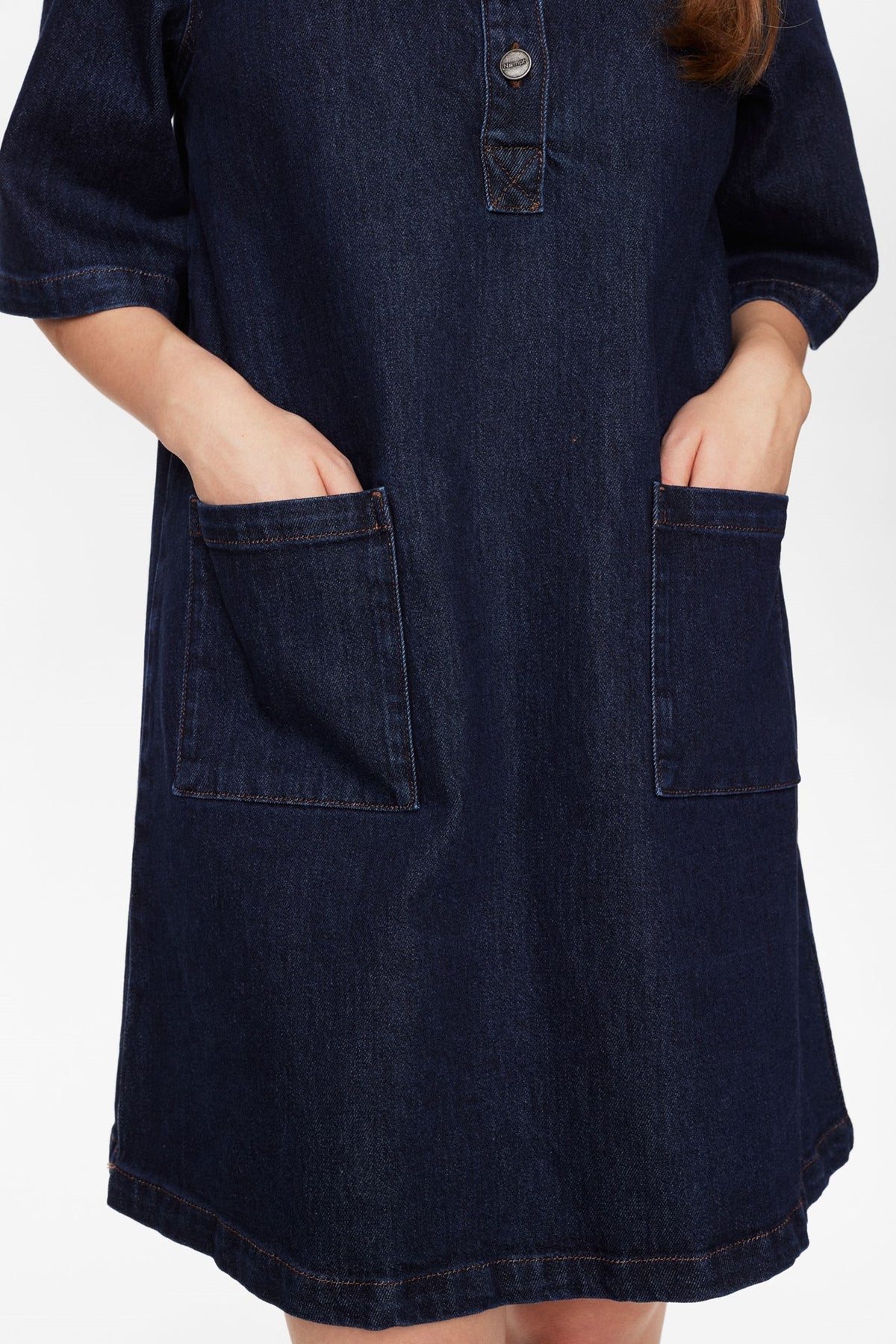 Nümph Nulondon Denim Dress in Dark Blue Wash