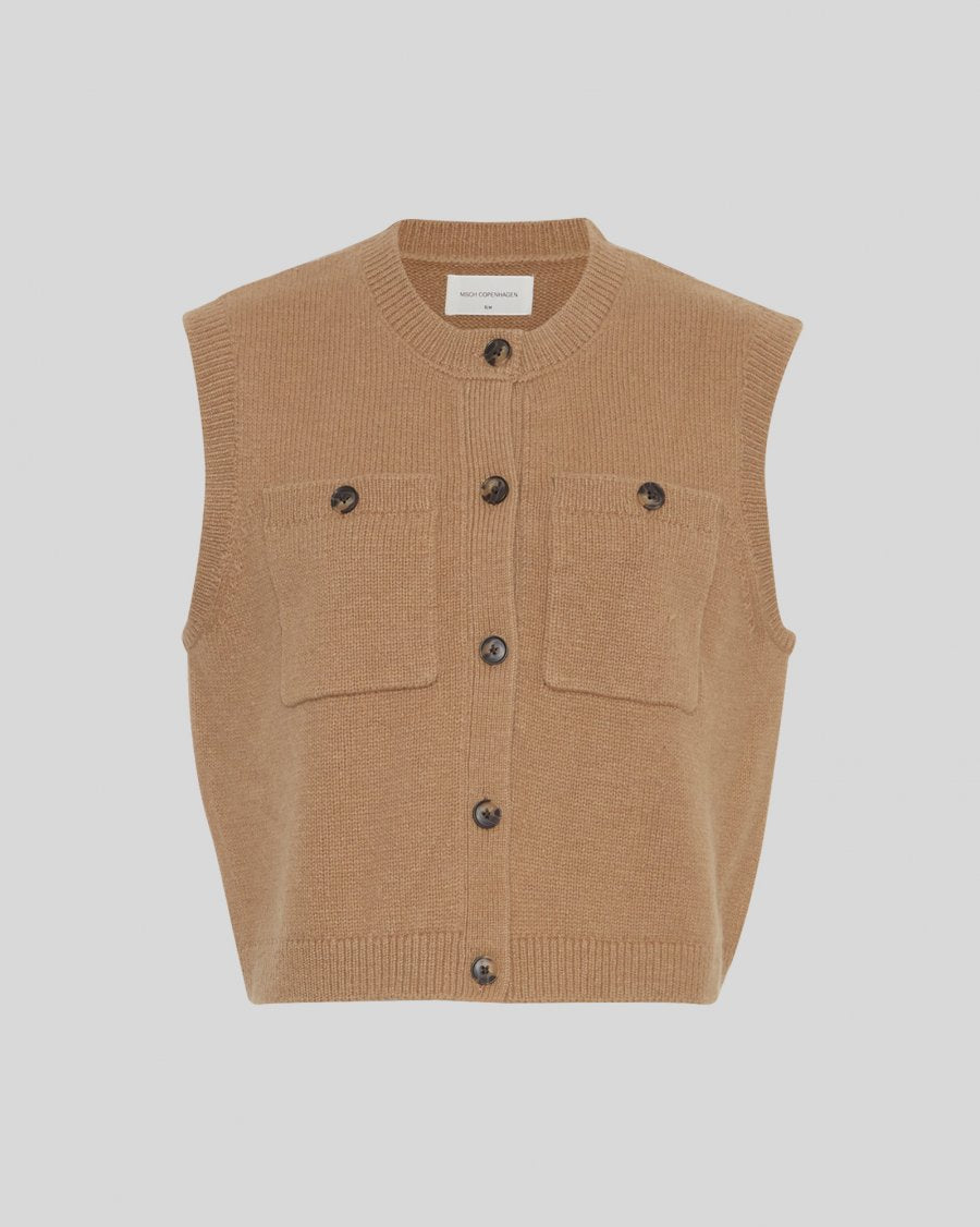 MSCH Marica Carina Knitted Waistcoat in Ermine