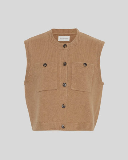 MSCH Marica Carina Knitted Waistcoat in Ermine