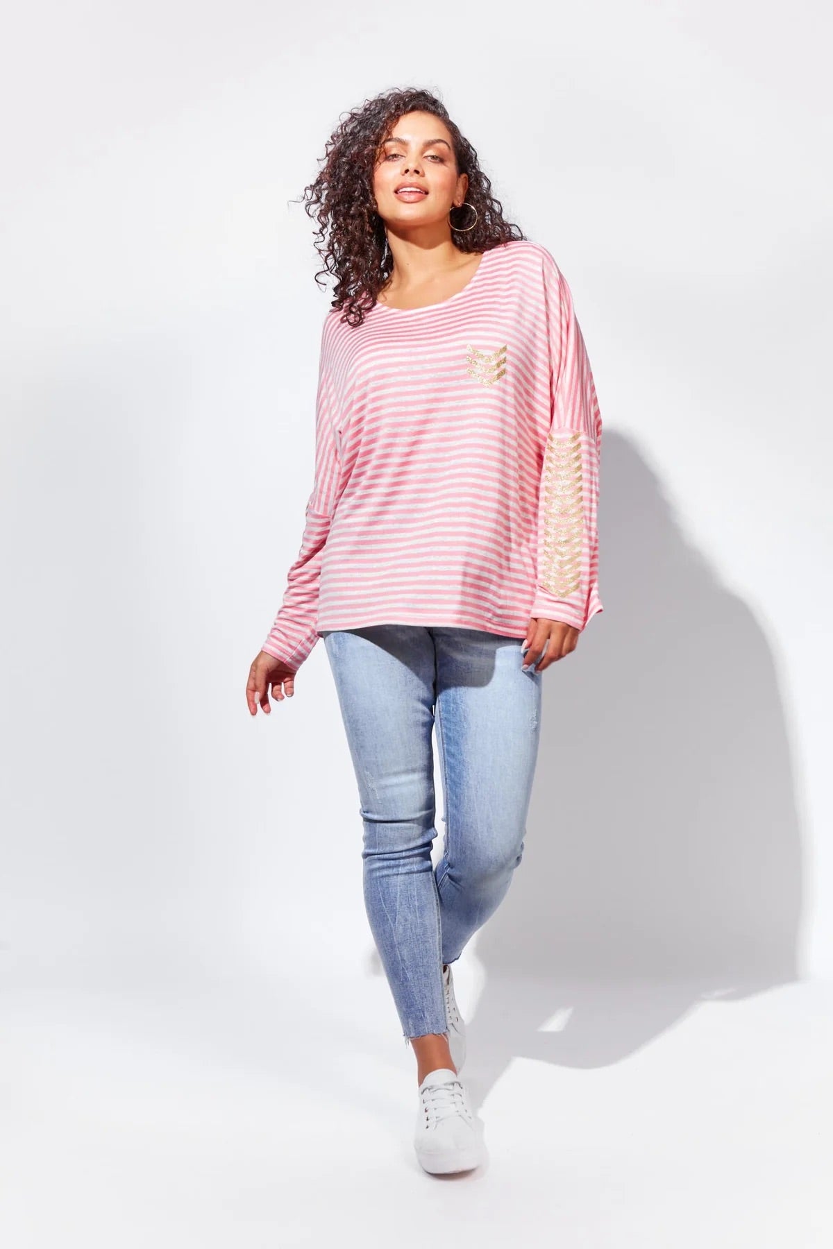Haven Pila T-Shirt in Blossom Pink with Gold Detailing