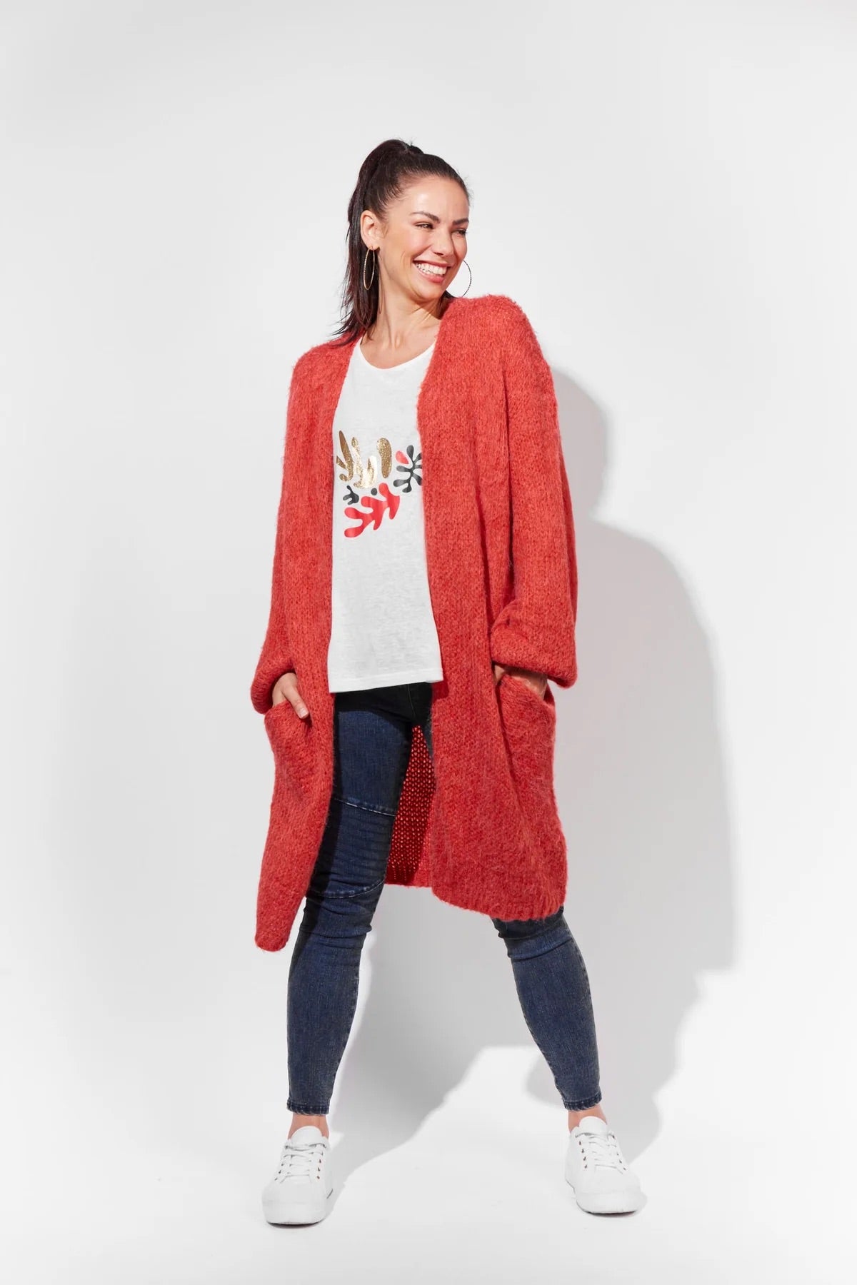 Haven Cannes Cardigan in Poppy (One Size)