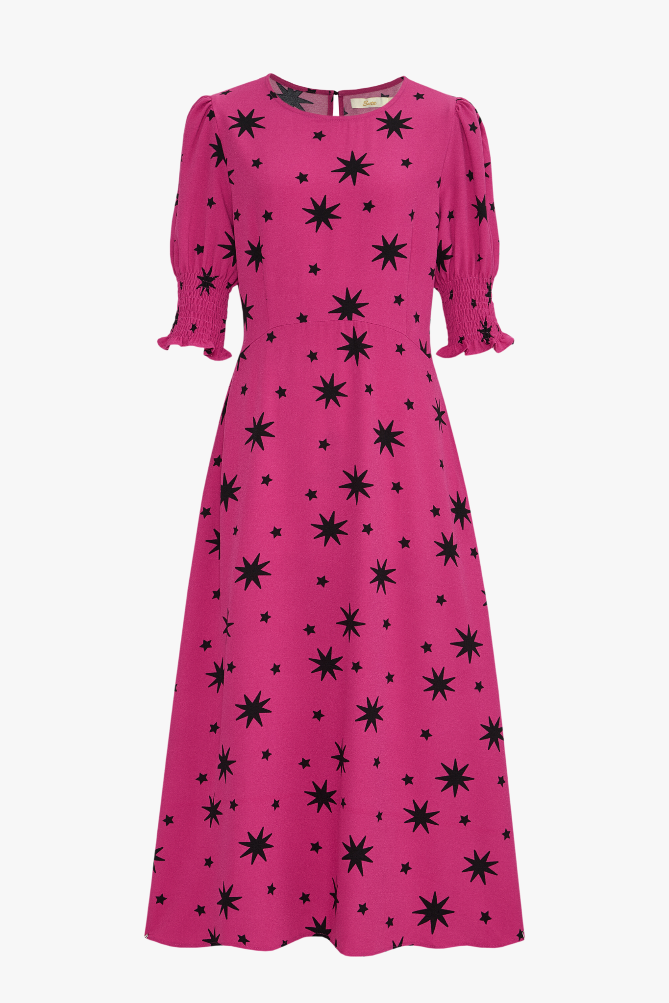 Twyla Pink Maxi Dress with Black Star Print