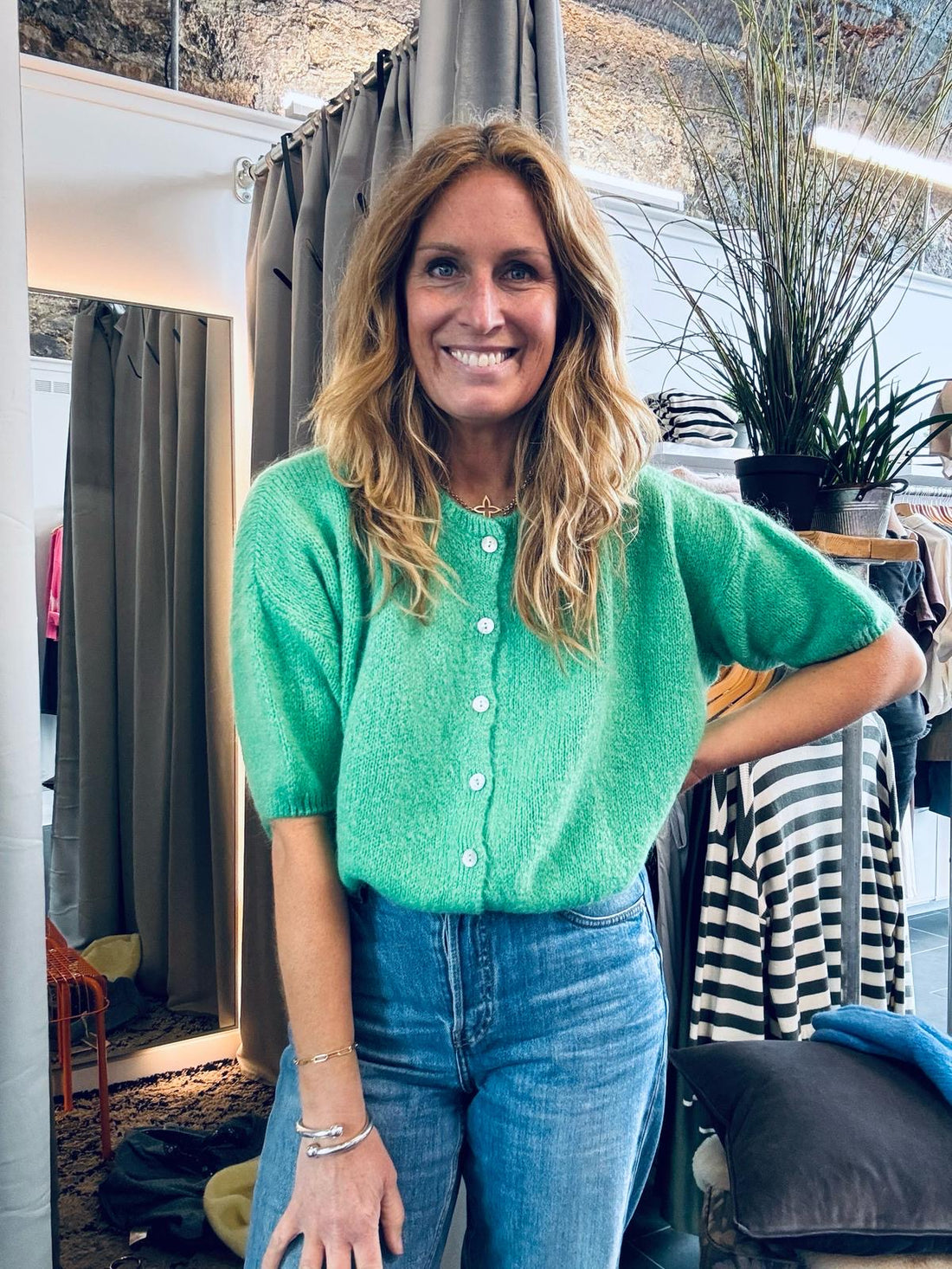 Tilly Mohair Cardigan in Green (ONE SIZE)