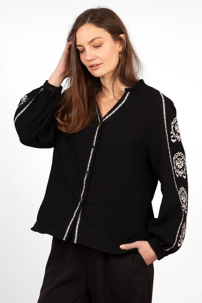 Edie V neck Button Down Shirt