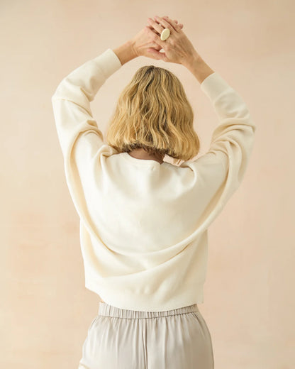 Uma Crew Neck Jumper in Vanilla (ONE SIZE)